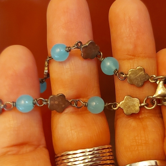 Sterling bracelet with plastic beads - Picture 5 of 10